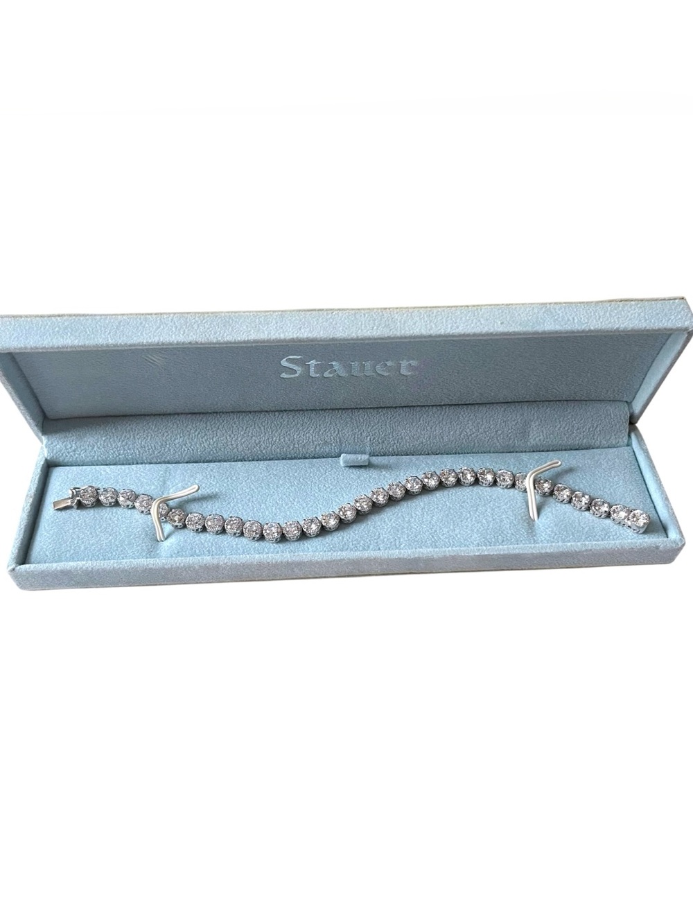 Stauer Sterling Silver Diamond Tennis Bracelet in Original Box